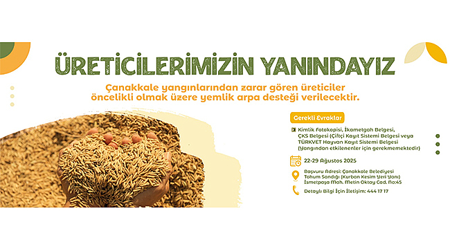 "ÜRETİCİLERİMİZİN YANINDAYIZ"