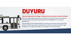 OTOGAR-YERLEŞKE ARASI ÜCRETSİZ SERVİS HİZMETİ VERİLECEK