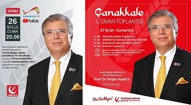 PROF. DR. DOĞAN AYDAL ÇANAKKALE'DE VATANDAŞLARLA BULUŞACAK