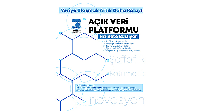 ÇANAKKALE BELEDİYESİ AÇIK VERİ PLATFORMU HİZMETE BAŞLIYOR