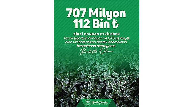 TARIMDA DESTEK ÖDEMELERİ DEVAM EDİYOR