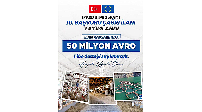 TKDK IPARD III PROGRAMI 10. ÇAĞRI İLANI YAYINLANDI