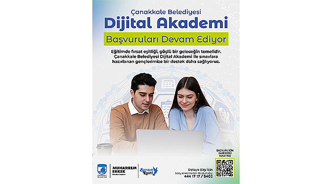ÇANAKKALE BELEDİYESİ DİJİTAL AKADEMİ BAŞVURULARI DEVAM EDİYOR