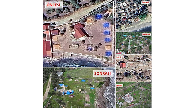 AYVACIK'TA KAÇAK YAPILARA YIKIM