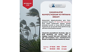 ÇANAKKALE'DE KUVVETLİ RÜZGAR VE FIRTINA UYARISI