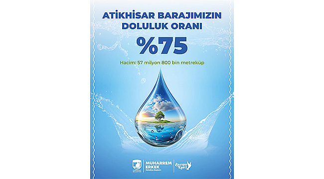 ATİKHİSAR BARAJI'NDA DOLULUK ORANI %75'E ULAŞTI