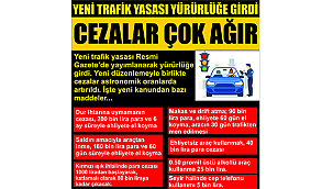YENİ TRAFİK YASASI YÜRÜRLÜĞE GİRDİ