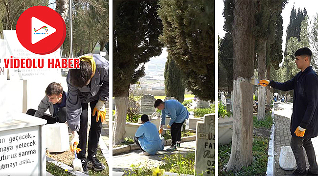 ÇAN MTAL ÖĞRENCİLERİNDEN ŞEHİR MEZARLIĞINDA ÖRNEK SOSYAL SORUMLULUK