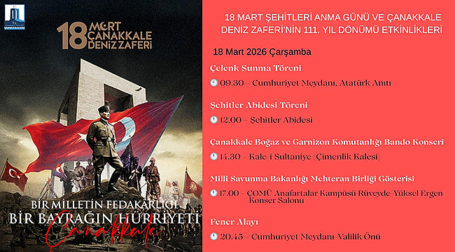 ÇANAKKALE'DE 18 MART PROGRAMI BELLİ OLDU