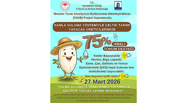 ÇELTİK ÜRETİCİSİNE %75 HİBELİ TOHUM DESTEĞİ