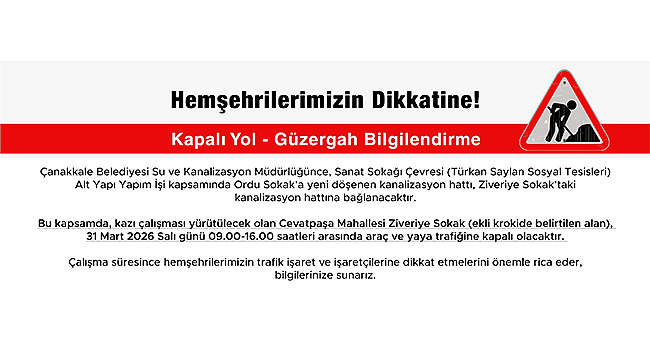 KAPALI YOL BİLGİLENDİRME