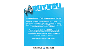 RAMAZAN BAYRAMI TATİLİ SÜRESİNCE VEZNE HİZMETİ
