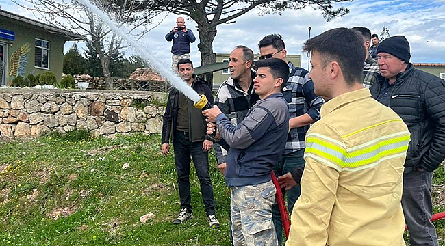 AYVACIK'TA ASKERİ PERSONELE YANGIN MÜDAHALE EĞİTİMİ VERİLDİ