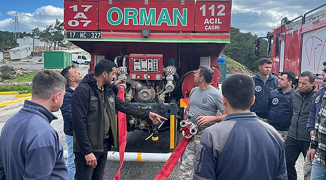 AYVACIK'TA ASKERİ PERSONELE YANGIN MÜDAHALE EĞİTİMİ VERİLDİ