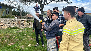AYVACIK'TA ASKERİ PERSONELE YANGIN MÜDAHALE EĞİTİMİ VERİLDİ