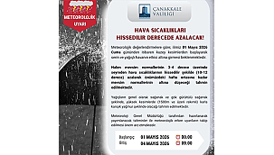 ÇANAKKALE İÇİN METEOROLOJİK UYARI: SICAKLIKLAR HIZLA DÜŞECEK