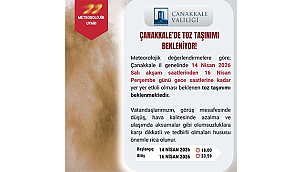 ÇANAKKALE İÇİN TOZ TAŞINIMI UYARISI