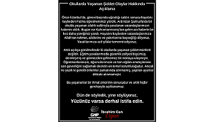 CHP ÇANAKKALE MERKEZ İLÇE BAŞKANLIĞI'NDAN OKULLARDAKİ ŞİDDET OLAYLARINA TEPKİ