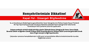 KAPALI YOL-GÜZERGAH BİLGİLENDİRME