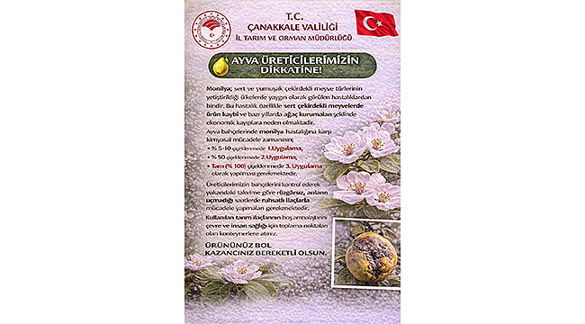 MEYVE ÜRETİCİLERİNE MONİLYA HASTALIĞI UYARISI!