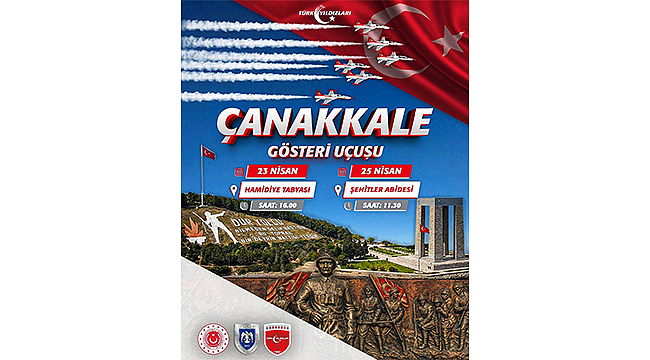 TÜRK YILDIZLARI ÇANAKKALE SEMALARINDA GÖSTERİ UÇUŞU YAPACAK 