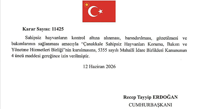 ÇANAKKALE'DE SAHİPSİZ HAYVANLAR İÇİN YENİ BİRLİK KURULDU
