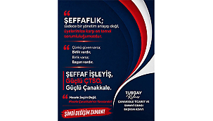 TURGAY KILIÇ: "ŞEFFAF İŞLEYİŞ, GÜÇLÜ ÇTSO, GÜÇLÜ ÇANAKKALE"