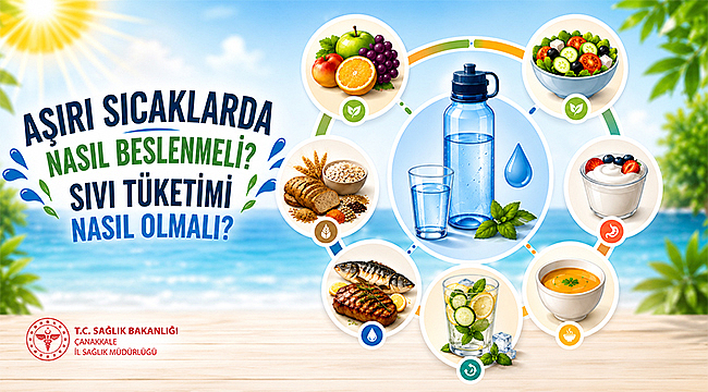 AŞIRI SICAKLARDA BESLENMEYE VE SIVI TÜKETİMİNE DİKKAT!