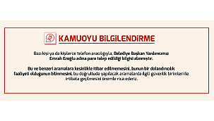ÇANAKKALE BELEDİYESİNDEN DOLANDIRICILIK UYARISI