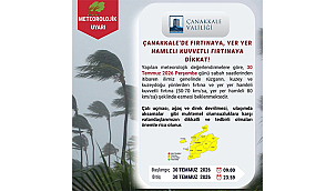ÇANAKKALE İÇİN FIRTINA UYARISI!