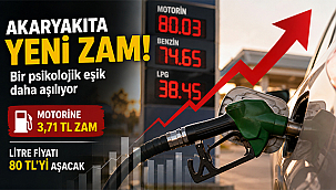 MOTORİNE BİR ZAM DAHA: LİTRE FİYATI 80 LİRAYI AŞACAK