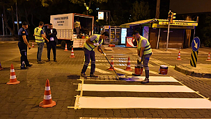 YOL ÇİZGİLERİ YENİLENİYOR