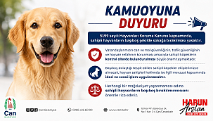 ÇAN BELEDİYESİ'NDEN SAHİPLİ KÖPEKLER İÇİN UYARI!