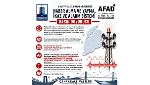ÇANAKKALE'DE İKAZ VE ALARM SİSTEMİ TEST EDİLECEK