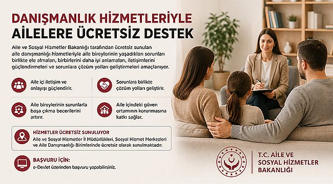 DANIŞMANLIK HİZMETLERİYLE AİLELERE ÜCRETSİZ DESTEK