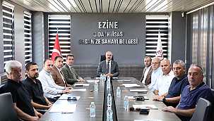 EZİNE GIDA İHTİSAS OSB'DE MÜTEŞEBBİS HEYET TOPLANTISI