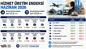 HİZMET ÜRETİM ENDEKSİ HAZİRAN'DA %1,3 ARTTI