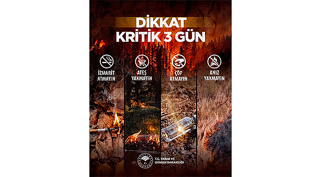 ORMAN YANGINLARI AÇISINDAN KRİTİK 3 GÜN