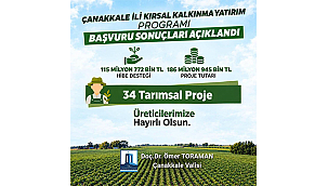 ÇANAKKALE'DE 34 KIRSAL KALKINMA PROJESİNE ONAY