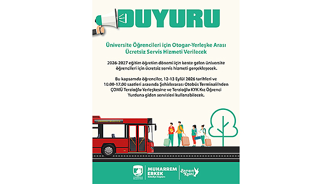ÇOMÜ ÖĞRENCİLERİNE OTOGARDAN YERLEŞKEYE ÜCRETSİZ SERVİS