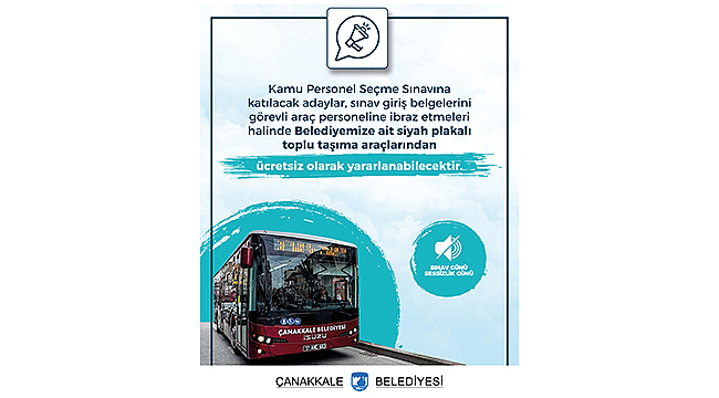 KPSS ADAYLARINA ÜCRETSİZ ULAŞIM DESTEĞİ