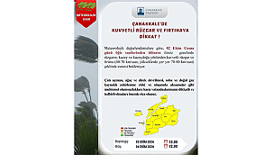 ÇANAKKALE'DE KUVVETLİ RÜZGÂR VE FIRTINA UYARISI!