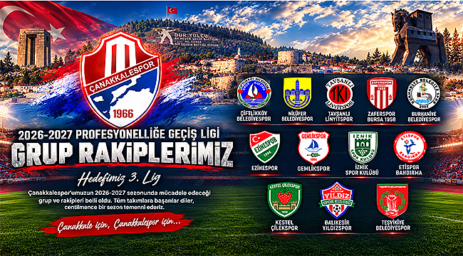 ÇANAKKALESPOR'UN RAKİPLERİ BELLİ OLDU