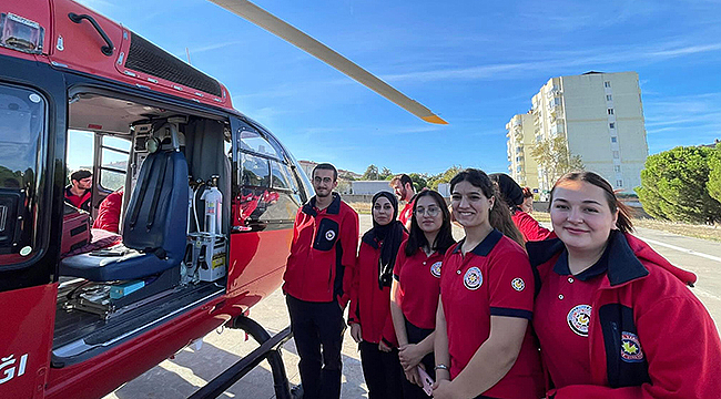 HELİKOPTER AMBULANS EKİBİNDEN ÖĞRENCİLERE EĞİTİM