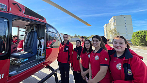 HELİKOPTER AMBULANS EKİBİNDEN ÖĞRENCİLERE EĞİTİM