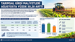 TARIMSAL GİRDİ MALİYETLERİ AĞUSTOSTA YÜZDE 30,28 ARTTI